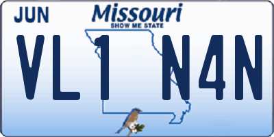 MO license plate VL1N4N