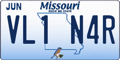 MO license plate VL1N4R