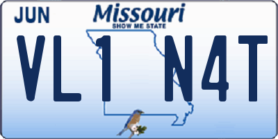 MO license plate VL1N4T