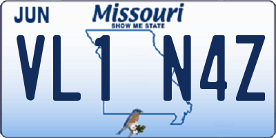 MO license plate VL1N4Z