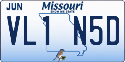 MO license plate VL1N5D