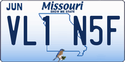 MO license plate VL1N5F