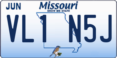 MO license plate VL1N5J