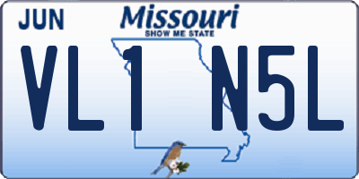 MO license plate VL1N5L