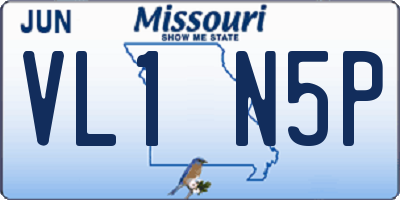 MO license plate VL1N5P