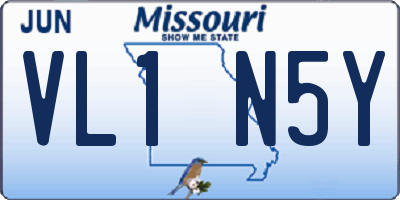 MO license plate VL1N5Y