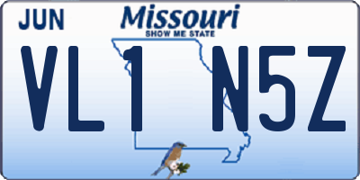 MO license plate VL1N5Z