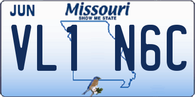 MO license plate VL1N6C