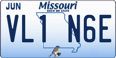 MO license plate VL1N6E