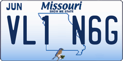 MO license plate VL1N6G