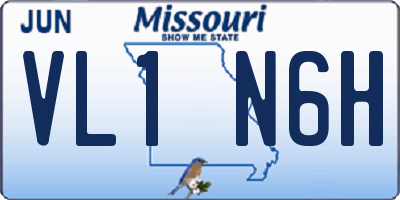 MO license plate VL1N6H