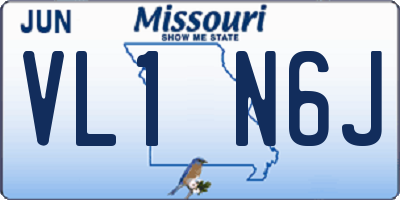 MO license plate VL1N6J