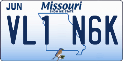 MO license plate VL1N6K