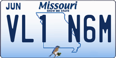 MO license plate VL1N6M
