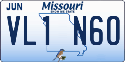 MO license plate VL1N6O