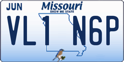 MO license plate VL1N6P