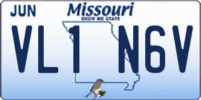 MO license plate VL1N6V