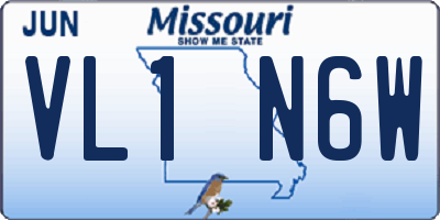 MO license plate VL1N6W
