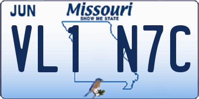 MO license plate VL1N7C