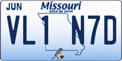 MO license plate VL1N7D