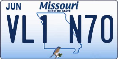 MO license plate VL1N7O