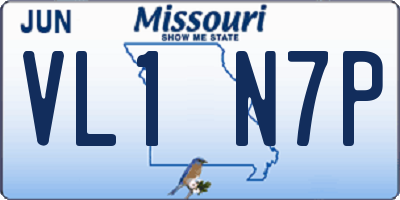 MO license plate VL1N7P