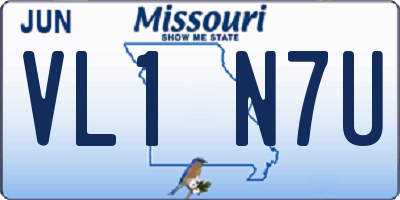 MO license plate VL1N7U