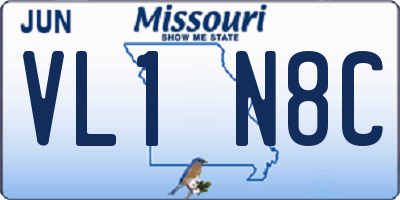 MO license plate VL1N8C