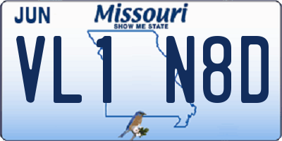 MO license plate VL1N8D