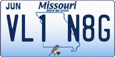 MO license plate VL1N8G