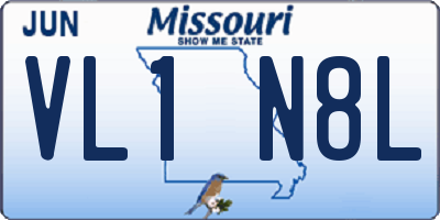 MO license plate VL1N8L
