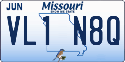 MO license plate VL1N8Q