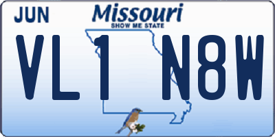 MO license plate VL1N8W