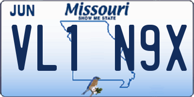 MO license plate VL1N9X