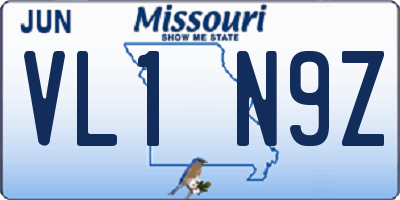 MO license plate VL1N9Z