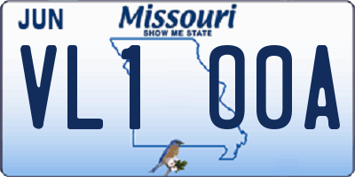 MO license plate VL1O0A