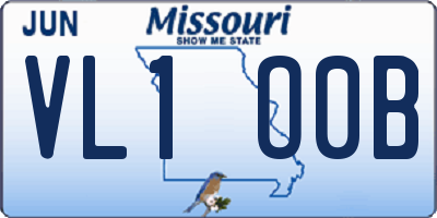 MO license plate VL1O0B