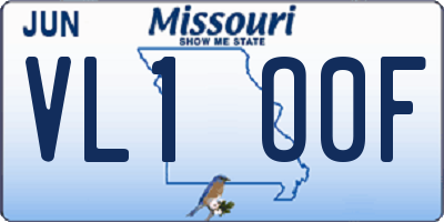MO license plate VL1O0F