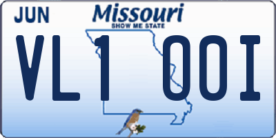 MO license plate VL1O0I