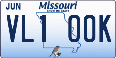 MO license plate VL1O0K
