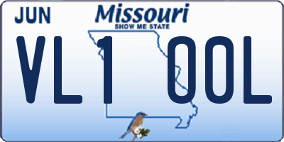 MO license plate VL1O0L