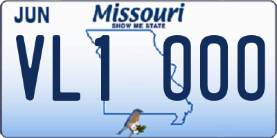 MO license plate VL1O0O