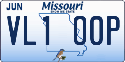 MO license plate VL1O0P