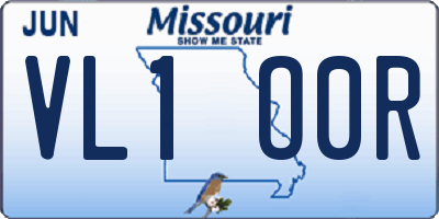 MO license plate VL1O0R