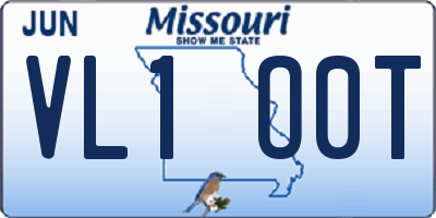 MO license plate VL1O0T