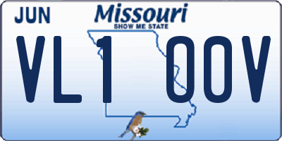 MO license plate VL1O0V