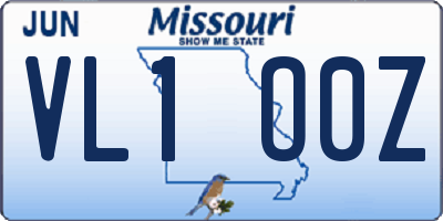 MO license plate VL1O0Z