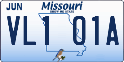MO license plate VL1O1A