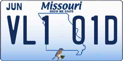 MO license plate VL1O1D