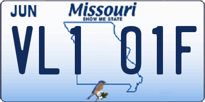 MO license plate VL1O1F